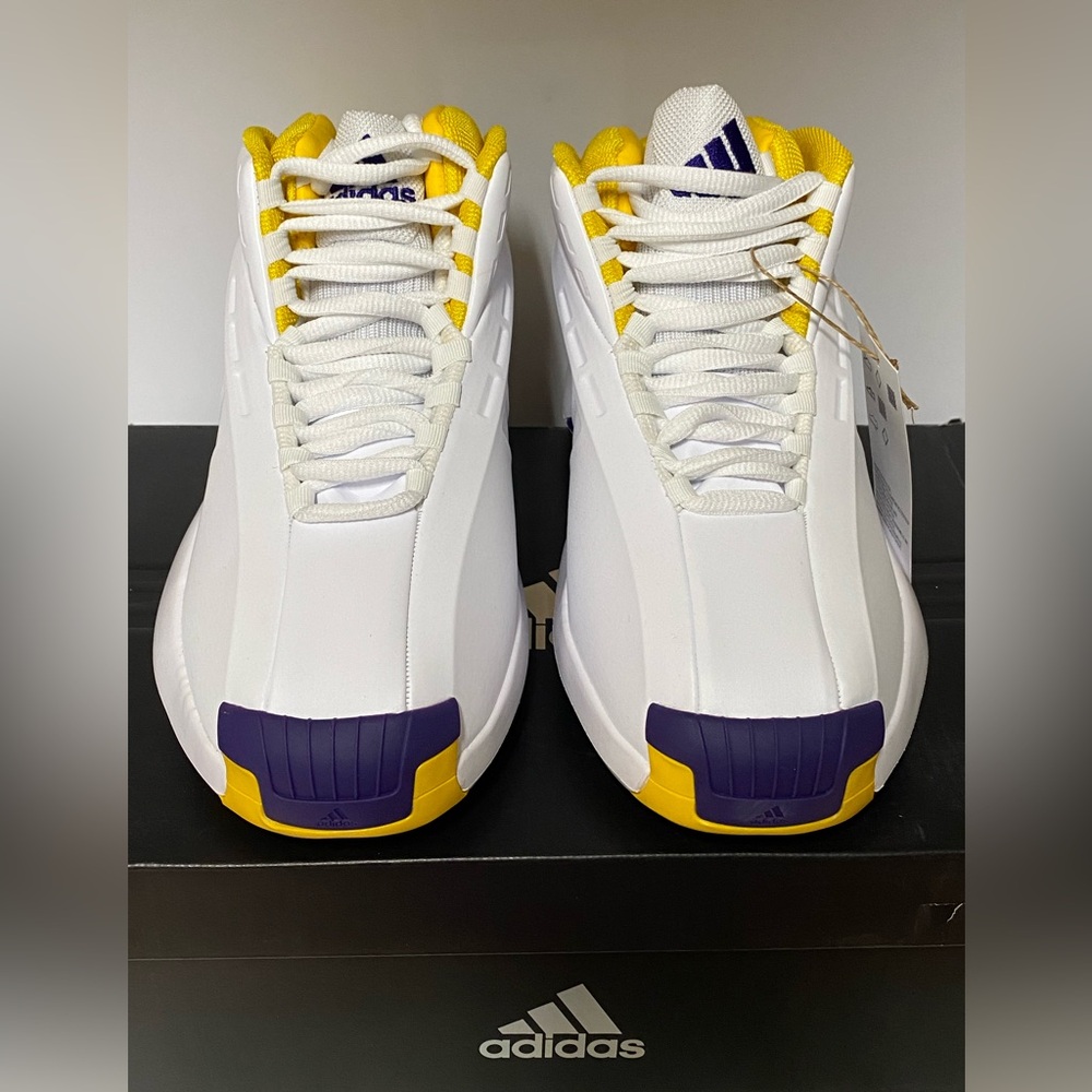 Adidas Crazy 1 Lakers Home White Yellow Men’s  SZ 8.5 GY8947 Kobe Bryant DS NEW